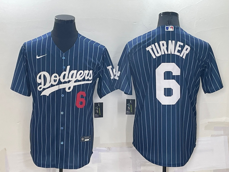 Men's Los Angeles Dodgers #6 Trea Turner Navy Cool Base Stitched Baseball Jersey Men's Los Angeles Dodgers #6 Trea Turner Navy Cool Base Stitched Baseball Jersey